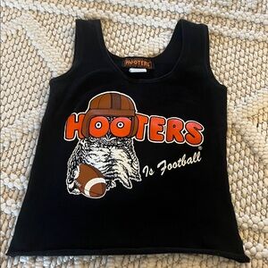 Hooters Black Tank with Football Owl Design